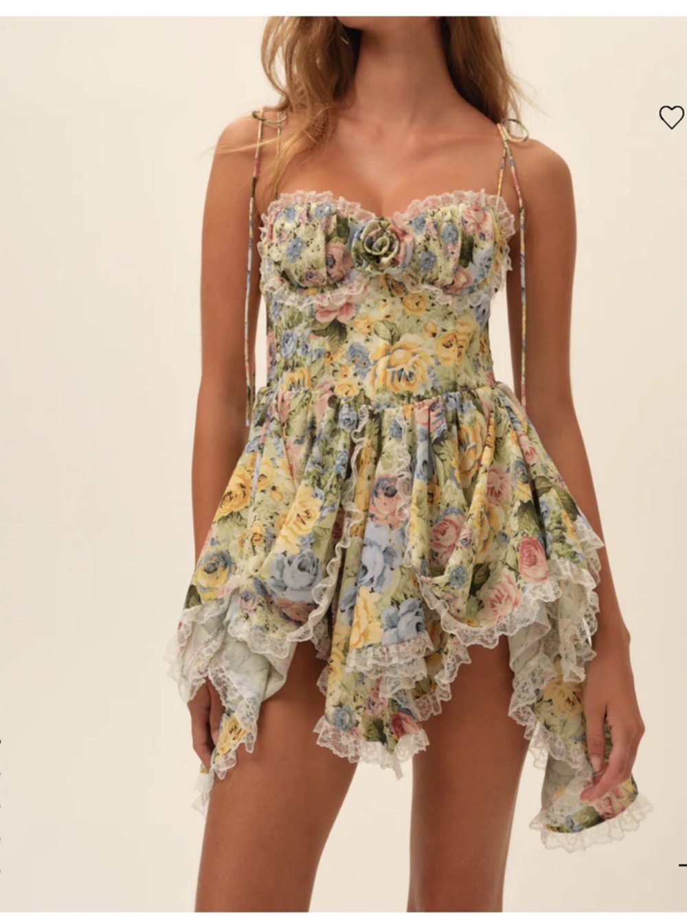 For Love & Lemons Floral Mini Dress in Yellow, Pink, Blue